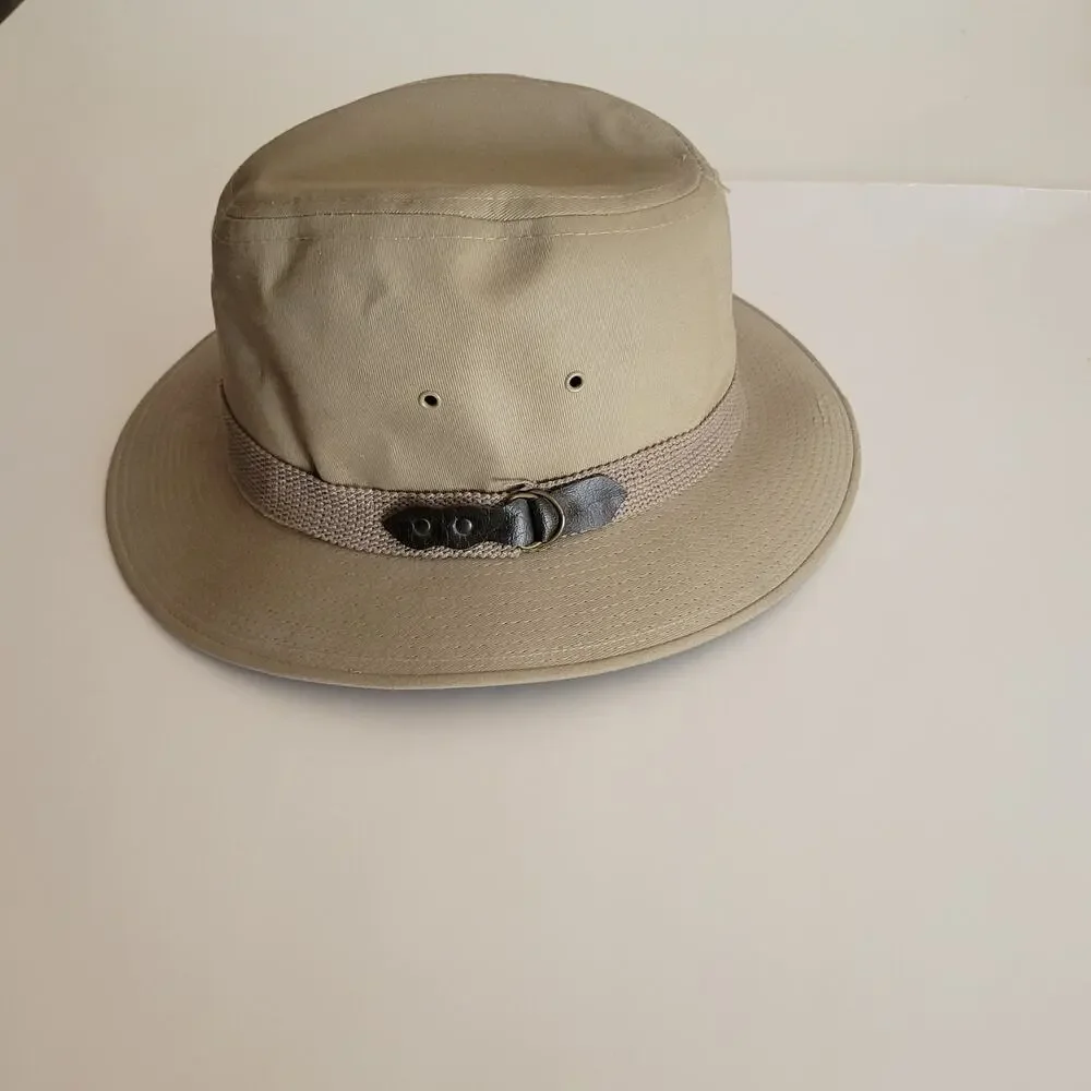Vintage Dobbs Fifth Avenue Gable Safari Hat Men's Size Large Khaki Fedora